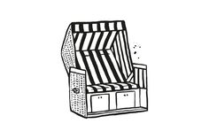 a black and white drawing of a chair