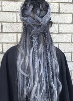 Grey styling Long Grey Hair, Hair Envy, Silver Hair