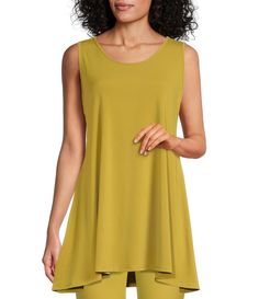 IC Collection Scoop Neck Sleeveless Long Tank #Dillards Versatile Scoop Neck Tank Top With 4-way Stretch, Versatile 4-way Stretch Scoop Neck Tank Top, Spring Sleeveless Elastane Vest, Spring Tank Vest In Elastane, Green 4-way Stretch Tank Top, Green Sleeveless Tank Top For Layering, Long Tank, Bridesmaid Outfit, Sleeveless Tunic