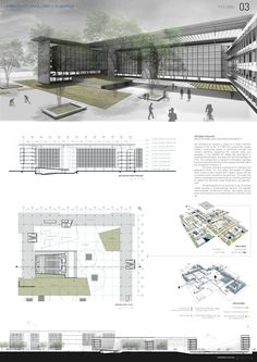 an architectural drawing shows the interior and exterior of a building