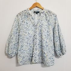 Size: S Length: 23" Pit To Pit: 20.5" Condition: Nwt, No Rips, No Stains, From Smoke Free Home. Flat Lay Measurements.* Ships Within 24 Hrs Except Weekends! I Love Offers! Blue Cotton Blouse With Lace Trim, Spring Blue Blouse With Lace Trim, Blue Lace Trim Tops For Daywear, Light Blue Spring Blouse With Lace Trim, Light Blue Lace Trim Blouse For Spring, Light Blue Blouse With Lace Trim For Spring, Alice Blue, Embroidered Blouse, Flat Lay