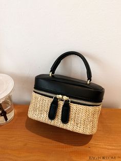 BagForLove - Summer Beach Travel Bucket Bag: Mini Straw Bag with Paper Two-Tone Design Product Description Color Black Type Box Bag Bag Size Mini Pattern Type Colorblock Material Paper Size Chart INCH CM Strap Length Bag Length Bag Width Bag Height Handle Height 47.2 inch 6.3 inch 3.1 inch 3.9 inch 2.4 inch Strap Length Bag Length Bag Width Bag Height Handle Height 120 cm 16 cm 8 cm 10 cm 6 cm Details Pictures Similar Products h2 { text-align: center; } /* æ¢è¡ */ li{ white-space: normal; word Trendy Bucket Box Bag For Vacation, Rectangular Black Bucket Bag For Beach Season, Black Rectangular Bucket Bag For Beach Season, Trendy Handheld Box Bag For Vacation, Black Crossbody Shoulder Bag For Vacation, Rectangular Straw Bag With Zipper For Travel, Trendy Handheld Beach Box Bag, Black Straw Bag For Travel, Trendy Black Straw Bag For Travel