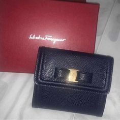 Brand New With Tags And Box 100% Authentic Women’s Salvatore Ferragamo Wallet In Navy Elegant Evening Blue Wallets, Luxury Blue Wallet For Formal Occasions, Blue Classic Luxury Wallets, Salvatore Ferragamo Signorina, Ferragamo Wallet, Salvatore Ferragamo Bags, Wallets For Women, Salvatore Ferragamo, Bag Lady