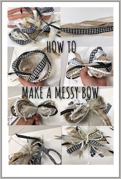 how to make a messy bow with ribbon and burlock - step by step instructions