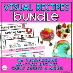 the visual recipe bundle includes pictures and instructions to make it easier for children to learn how to