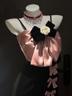 This price includes a dress and a choker only, others are not included. SizeSMLFull Length124125.5127Bust848892Waist667074Hips889296 Vintage Party Dress With Bow, Elegant Bow Dress For Costume Party, Elegant Dresses With Bow For Costume Party, Pink And Black Birthday, Birthday Mermaid, Black Birthday, Mermaid Skirt, Valentine's Day Outfit, Reasons To Smile