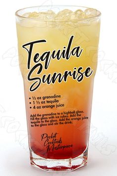 a tall glass filled with tequila sunrise