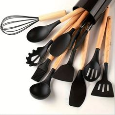 an assortment of cooking utensils and spatulas