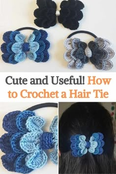 crochet hair ties with the words cute and useful how to crochet a hair tie