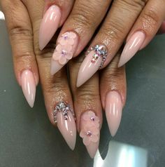 Almond Acrylic Nails Designs, Poppin Nails, Classy Wear, Pretty Nail Colors, Best Nails, Nails Stiletto, Gel Nail Art Designs, Ideas Nails