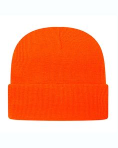 USA-Made 12" Cuffed Beanie - NEON BLAZE ORANGE - ONE SIZE | CAP AMERICA USA-Made 12" Cuffed Beanie Hat in Neon Blaze Orange | Acrylic Luke Patterson, Cap America, Orange Beanie, Orange Car, Cuffed Beanie, Deep Orange, Knit Shirt, Embroidery Projects, Wholesale Clothing