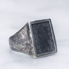 925 Sterling silver black oxidized flat faced rectangle ring for men or women. One of a kind bold statement ring that looks great on any finger or as a pinky ring. Ring Size Available in all sizes. Please be sure to find your exact ring size for the finger you want before ordering. See image chart above or you can use the chart on my website as a guide - https://jewelrylab.co/pages/ring-sizing-tips Every piece is handcrafted in Bali and made with Intention, Love, and Soul so that it can be felt Minimalist Oxidized Signet Ring As Gift, Minimalist Oxidized Finish Signet Ring As A Gift, Black Mens Ring, Rectangle Face, Rectangle Ring, Minimal Ring, Square Ring, Black Rectangle, Square Rings