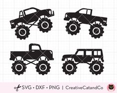 monster truck off road truck silhouette svg-CreativeCatandco Truck Silhouette, Monster Truck Svg, Retro Truck, Printable Sticker Sheets, Off Road Truck, Blue Truck, Pick Up Truck, Kids Car, Silhouette Clip Art