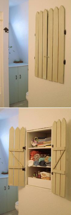 an open door to a closet with clothes in it and the bottom one opened up