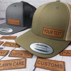 Hat Packaging Ideas, Company Swag, Hen Party Accessories, Patch Hats, Custom Patch, Laser Projects, Longest Word, Branson Missouri, Aviator Hat