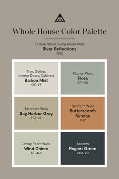 the whole house color palette with different colors