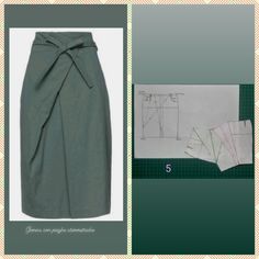 the sewing pattern is shown for this skirt