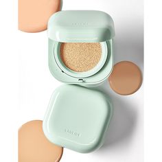 Thin, even, and powerful coverage, excellent adhesion, skin-like comfort! Size: 15g + Refill 15g / 1.06 oz Description This ultra-light foundation cushion is Infused with micro powder to conceal the dark circles, blemishes, and pores perfectly. It provides a flawless, matte finish complexion for 24 hours by a single touch. Featuring strong sweat-proof effect to resist the sweat and sebum effectively, and it lasts even in hot and humid weather.The comfortable and breathable formula with SPF 42 PA Laneige Neo Cushion, Korean Makeup Products, Korean Makeup Brands, Cushion Makeup, Makeup Korea, Bb Cushion, Dr Belongings, Makeup Packaging, Alat Makeup