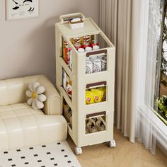 a living room filled with furniture and a white chair