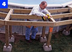 a man is working on some kind of structure