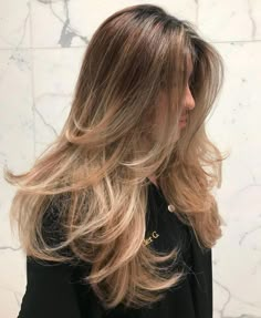 Hairstyles Pictures, Hairstyles For Layered Hair, Haircut Styles, Haircuts Straight Hair, Long Hair With Bangs, Brown Blonde Hair