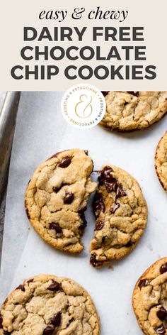 dairy free chocolate chip cookies on a baking sheet