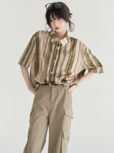 ❤2wey sleeve nuanced stripe shirt❤︎