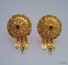 "TRADITIONAL DESIGN 20k GOLD EARRING PAIR EAR STUD FROM RAJASTHAN INDIA, GREAT HANDMADE DESIGN, MADE OF SOLID 20 CARAT YELLOW GOLD, GOOD FOR JEWELLERY COLLECTION. Height max. - 2.7 cm(1\") width max.- 1.5 cm(0.6\") weight - 4.8 grams Material - 20k solid yellow gold." 22k Gold Plug Earrings For Wedding, Wedding 22k Gold Plug Earrings, 22k Gold Meenakari Bridal Earrings, Meenakari 22k Gold Bridal Earrings, Gold Plug Earrings For Festive Celebration, Yellow Gold Plated Earrings For Festive Occasion, Festive Gold Plug Earrings For Celebration, Festive Celebration Gold Plug Earrings, Traditional Gold Plug Earrings For Anniversary