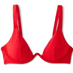 3 Loop Options For Back Closure Red Swimwear With Built-in Bra For Beach Season, Red Padded Swimwear For Summer, Red Summer Swimwear With Built-in Bra, Lined Red Swimwear For Beach Season, Red Swimwear With Built-in Bra For Vacation, Red Lined Swimwear For Beach Season, Red Swimwear, Bra-friendly For Sunbathing, Red Swimwear With Built-in Bra, Red Bra-friendly Swimwear For Vacation