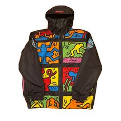 Brand New With Tags, Members Only X Keith Haring Windbreaker Jacket Multicolor Sizes Medium And Large Available. Limited Edition Collaboration. Black Color Block Winter Outerwear, Color Block Long Sleeve Streetwear Outerwear, Color Block Long Sleeve Outerwear For Streetwear, Trendy Color Block Outerwear For Streetwear, Trendy Multicolor Hooded Windbreaker, Trendy Black Hooded Windbreaker, Black Hooded Trendy Windbreaker, Trendy Black Track Jacket For Outdoors, Black Patchwork Outerwear For Outdoor