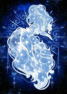 the silhouette of a woman with stars in her hair is shown against a dark background