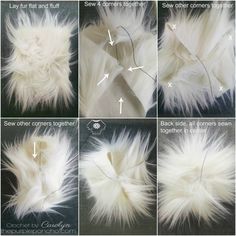 how to cut and sew white feathers with instructions on how to make them look like they are real