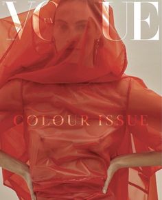 a woman in a red dress is featured on the cover of an issue of magazine