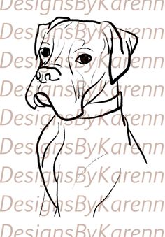 a black and white drawing of a dog's face with the words design by karem