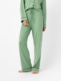 Our women's long sleeve bamboo pajamas feature enhanced breathability and temperature regulation Ideal for hot temperatures Flattering stretch-knit from bamboo-based fabric designed for every-BODY Supreme softness, hand, and drape with pockets Women's Stretch-Knit Bamboo Viscose Pajama Pants in Fern (Size: Medium) - Cozy Earth Bamboo Pajamas For Women, Pant For Women, Pajamas For Women, Bamboo Pajamas, Pajama Pant, Pajama Bottoms, Pajamas Women, Fern, Women Long Sleeve