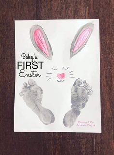 a baby's first easter hand and foot print