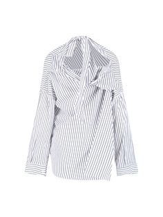 100% Cotton Chic Oversized Striped Top, Chic Striped Tops For Daywear, Striped Long Sleeve Top For Daywear, Cristóbal Balenciaga, Blue Striped Shirt, Zimmermann Dress, Balenciaga Shoes, Pleats Please Issey Miyake, Marine Serre