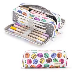 PRICES MAY VARY. 【Large Storage】With 8.7 x 2.5x 3.5 inches dimension, this pencil case can hold pretty much everything a student needs. Large storage capacity allowing up to 30-75 slim pencils and other small items. Rectangular design that can hold 8-inches extra-long pencils. 【Unique Designs】 There is a special three compartments design for this pencil pouch to separate and organize your different items. The main compartment could be open widely and easily, allowing you to quickly see everythin Office Desk Supplies, Big Pen, Large Pencil Case, Canvas Pencil Case, Cute Pencil Case, Tool Pouch, Desk Supplies, Pen Pouch, Stationery Organization