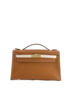 Hermès Kelly Pochette Gold/Nata Swift With Gold Hardware Hermes Kelly Pochette, Kelly Pochette, Hermes Birkin 25, Hermes Constance, Birkin 25, The Bag, Jewelry Companies, Gold Leather, Watches Jewelry