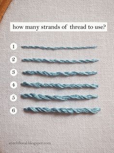 the instructions for how many strands of thread to use