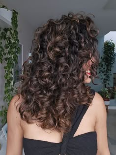 Caramel Balayage On Dark Curly Hair, Curly Hair Color For Brown Skin, Black To Brown Curly Hair, Curly Black Hair With Caramel Highlights, Black Brown Balayage Curly Hair, Curly Hair Dark Highlights, Dark Brown Curly Hair With Caramel Highlights, Curly Hair Highlights On Dark Hair, Curly Black Hair Highlights