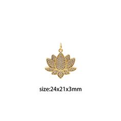 💕18K Gold Filled Lotus Pendant,CZ Micro Pave Flower Charm Earrings Necklace for DIY Jewelry Making Supply💕 💕Size:24x21x3mm 💕Safety Product Standards All products are using safe materials and comply with CPSIA and EU standards. Lead Free & Cadmium Free & Nickel Free 💕Usage Jewelry making component. For bracelet, necklace, or other crafts. Please contact us and we will revert you creative ideas for making it into finished product. 💕Excellent gift: wife, girlfriend, sister, daughter, mom, mother, bridesmaid, and friends for graduation, birthday, Mother's Day, Christmas, Valentines Day, wedding anniversary, and more! Gold Flower-shaped Jewelry With Rhinestones, Gold Flower Jewelry With Rhinestones, Gold Jewelry With Rhinestones In Flower Shape, Gold Floral Jewelry With Rhinestones, Lotus Pendant, Flower Charm, Micro Pave, Bracelet Necklace, Diy Jewelry Making