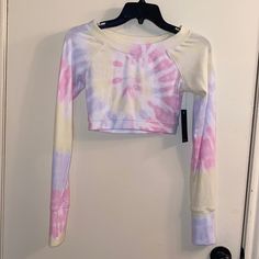 Nwt - Arx Lab Long Sleeve Cropped Tie Dye Top. Colors: Yellow, Pink, Purple Measurements: 12” From Top Of Neck (Back) To Hem, 10 1/2” From Top Of Neck (Front) To Hem, 16” Across Chest Under Arm Pits & 29” Arm Length. Has Thumb Holes. Yellow Fitted Top For Loungewear, Fitted Yellow Top For Loungewear, Trendy Tie Dye Crop Top For Spring, Tie Dye Tops For Spring Loungewear, Spring Tie Dye Tops For Loungewear, Spring Tie-dye Tops For Loungewear, Casual Tie Dye Crop Top For Spring, Spring Tie Dye Stretch Top, Spring Multicolor Crew Neck Crop Top