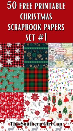 50 free printable christmas scrapbook papers set 1