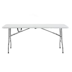 a white rectangular table with four legs