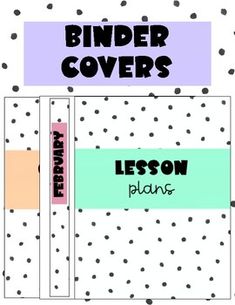 the binder covers are lined up on top of each other, with polka dots