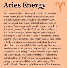 the aris energy poem is shown with an orange background