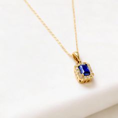 Sapphire Birthstone Necklace with makes the perfect gift from the heart that shows you care, offering protection and affection. You can combine the dainty gemstone pendant with a personalized touch, add the birthstones of your family members or choose stones that align with your spirit. 💜 Details Width 7.33 mm Lenght 9.14 mm Thickness 4.62 mm 💟 Use the ''Personalization'' to let us your birthstones that you desire to be on your necklace. You can choose them from our birthstone. Please write your desired Birthstones :) Jan: Garnet Feb: Amethyst Mar: Aquamarine Apr: Diamond May: Emerald Jun: Moonstone Jul: Ruby Aug: Peridot Sep: Sapphire Oct: Pink Tourmaline Nov: Citrine Dec: Blue Topaz 🤍(For example : June,October) Features - Made to Order. - Gold KT: 10K, 14K, 18K - Custom Gold Color: R Sapphire Rectangular Pendant Jewelry For Gift, Elegant Blue Necklace For Birthday Gift, Elegant Blue Jewelry For Birthday Gift, Elegant Yellow Gold Birthstone Necklace For Birthday, Sapphire Necklaces With Accent Stones Fine Jewelry, Blue Gemstone Birthstone Necklace For Gift, Blue Birthstone Necklace With Rectangular Pendant, Elegant Birthstone Necklace With Gemstone For Birthday, Blue Birthstone Rectangular Pendant Necklace