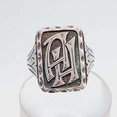 Beautiful antique signet ring made of 800 silver Ring shoulders simply designed Initials AH Size 23 US 10 1/4 Circumference 6.3 cm Ring head 2cm x 1.5cm material 800 silver A beautiful antique piece of jewelry Antique White Gold Signet Ring, Silver Antique Signet Ring, Antique Sterling Silver Engraved Signet Ring, Antique Silver Stamped Signet Ring, Antique Engraved Silver Signet Ring, Antique Engraved Signet Ring In Silver, Antique Silver Signet Ring With Polished Finish, Vintage Sterling Silver Initial Ring, Vintage Silver Initial Ring Stamped 925