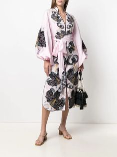 Elegant Floral Embroidered Kaftan For Spring, Elegant Kaftan With Multicolor Resham Embroidery, Summer Silk Kaftan With Intricate Embroidery, Elegant Spring Kaftan With Floral Embroidery, Elegant Pink Printed Kaftan, Elegant Spring Kaftan With Intricate Embroidery, Elegant Multicolor Floral Embroidered Kaftan, Elegant Multicolor Kaftan With Floral Embroidery, Multicolor Embroidered Dress With Kimono Sleeves